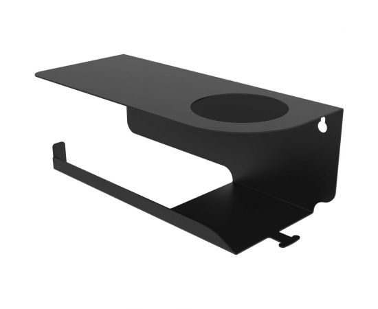 Держатель для туалетной бумаги с полкой РЭМО liria rl1001b (черная, левая) 611079 