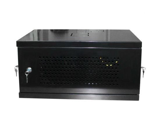 Настенный разборный шкаф КДДС 19"", 6u, перфорированная дверь, 600x350, черный УТ-00001094 