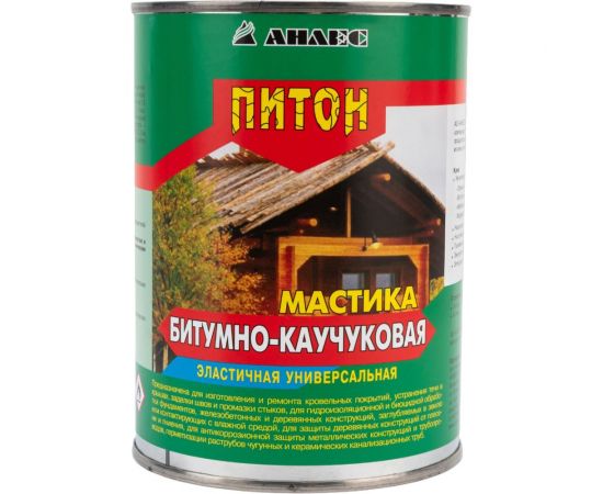 Битумно-каучуковая мастика Анлес Питон 1л/0,8кг 70238 