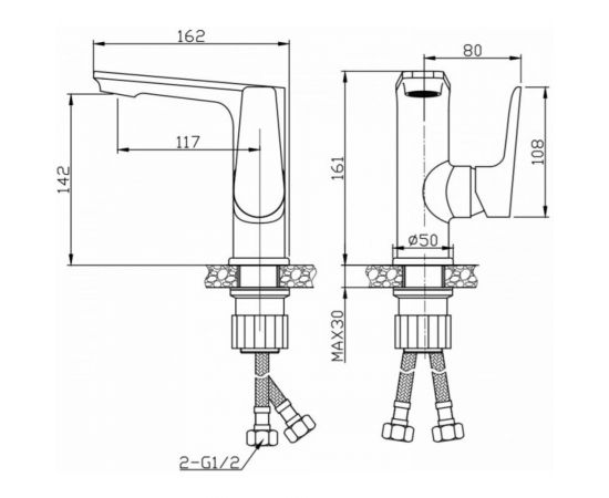 Смеситель для раковины BELBAGNO ANCONA без донного клапана, хром ANCONA-LVM-CRM – изображение 2