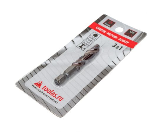 Метчик/сверло/зенкер 3 в 1 TOOLAS М8x1,25 00013153 – изображение 3