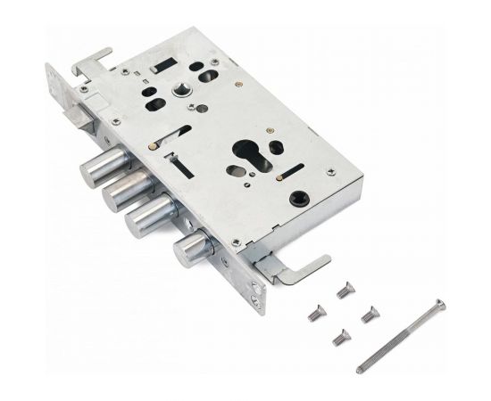 Врезной замок без ручек для металлических дверей Аллюр ЗВ1-08А-С без цилиндрового механизма 1558 – изображение 3