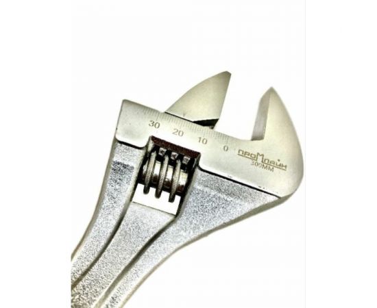 Разводной гаечный ключ Промлайн 12"" 300мм, расхождение губок 38мм, сталь cr-v, двухкомпонентные рукоятки ПЛ015020312_z022 – изображение 2