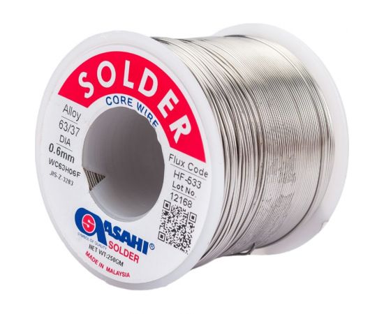 Припой (0.6 мм, 0.25 кг, Sn63/Pb37, HF533 флюс RMA) ASAHI 00-00002077 – изображение 4