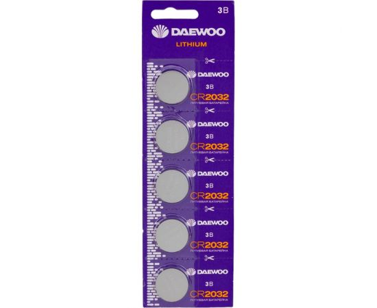 Литиевая батарейка DAEWOO CR2032 Lithium BL-5 5030268 – изображение 3