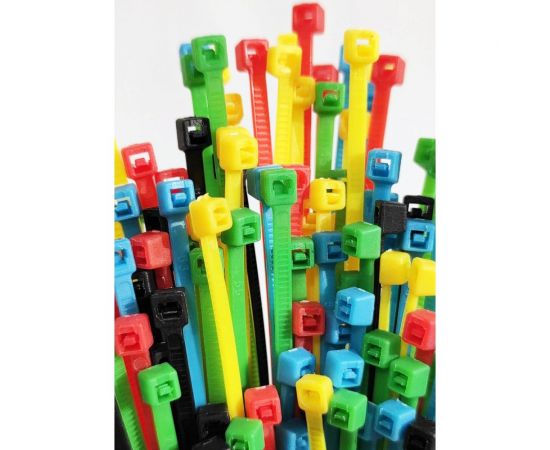 Нейлоновая стяжка SUPRLAN 2.5х100 мм 5 цветов 100pcs 06-1014 – изображение 3