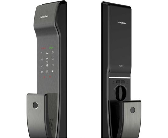 Электронный дверной замок KAADAS K9-5W (черный) с монтажным комплектом (90-120мм) K9-5W black – изображение 4