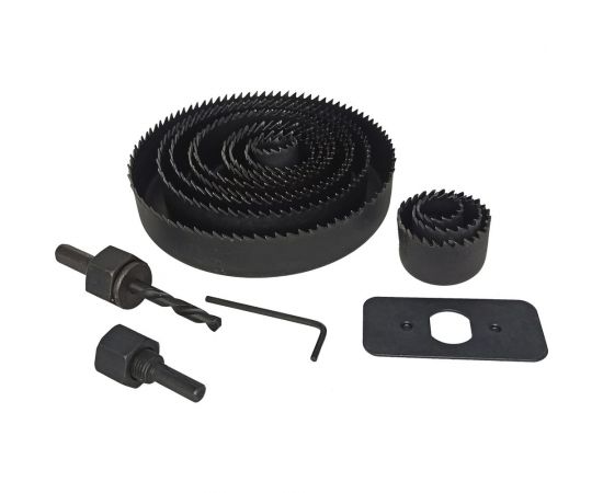 Набор кольцевых пил по дереву 19-127 мм, 16 предметов vertextools 0282-16 – изображение 4