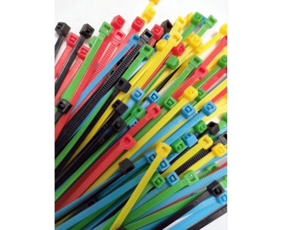 Нейлоновая стяжка SUPRLAN 2.5х100 мм 5 цветов 100pcs 06-1014 – изображение 4