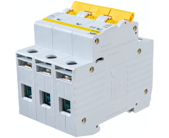 Автоматический модульный выключатель IEK 3п B 10А ВА 47-29 4.5кА ИЭК MVA20-3-010-B – изображение 2