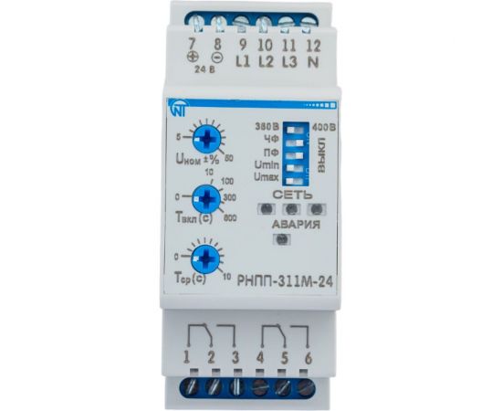Реле напряжения, перекоса и последовательности фаз Новатек-Электро РНПП-311М-24V 3425602311 – изображение 3