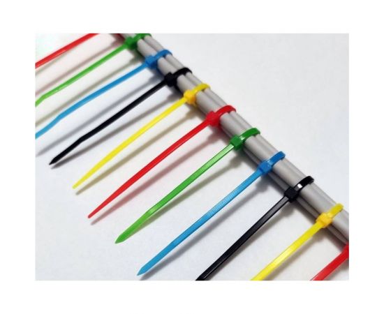 Нейлоновая стяжка SUPRLAN 2.5х100 мм 5 цветов 100pcs 06-1014 – изображение 2