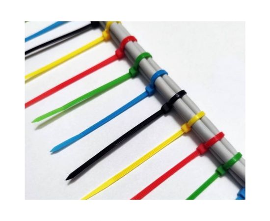 Нейлоновая стяжка SUPRLAN 2.5х100 мм 5 цветов 100pcs 06-1014 – изображение 5
