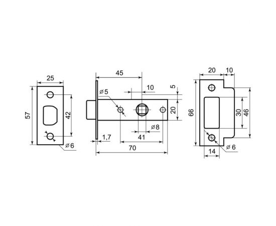 Межкомнатная защелка Palladium 100 AB 00011589 – изображение 5