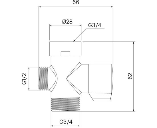 Блок дивертора для смесителя IDDIS поворотный, хром 950OPHC0SM – изображение 3