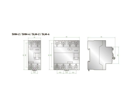 Выключатель дифференциального тока Sigma Elektrik ВДТ (УЗО) AC 2P 30mA 6kA 80A SHM2080030 – изображение 3