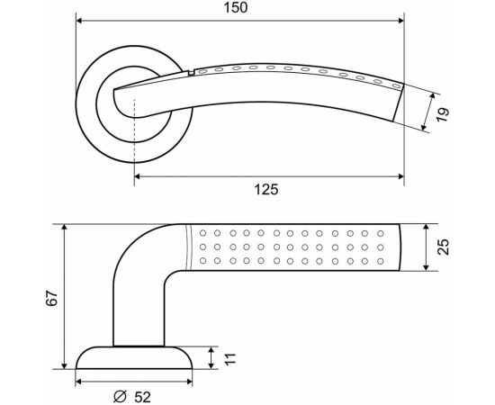 Дверная ручка Palladium A Bruno-M SG/GP 00011340 – изображение 6