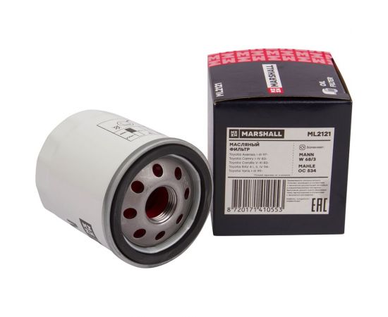 Фильтр масляный Toyota Avensis I-III 97- / Camry I-IV 83- / Corolla V-XI 83- / RAV 4 I, II MARSHALL ML2121 