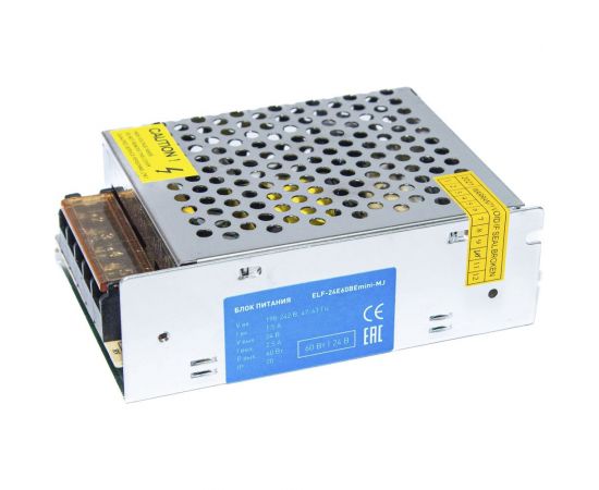 Блок питания ELF интерьерный, 24В, 60Вт, компактный металлический перфорированный корпус (MJ) ELF-24E60BEmini-MJ 