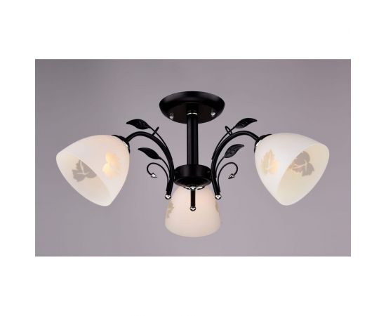 Люстра РОССВЕТ 3х60ВтхE27 РС20001 BK+CR/3C 