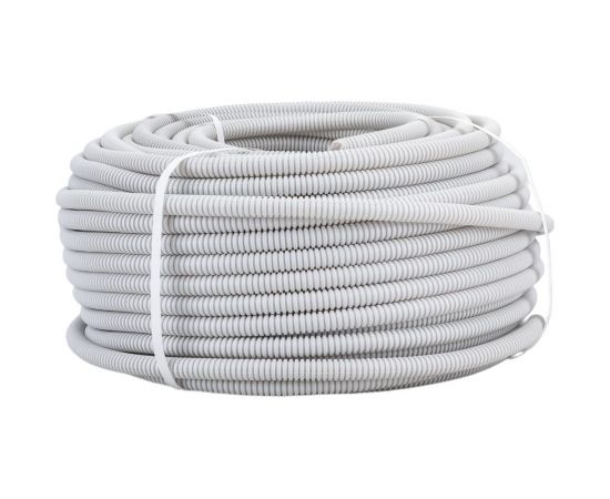 Гофрированная труба Экопласт HFLS, легкая, с зондом, низкое дымовыделение, 20 мм, серый, 100 м 60120HFLS 