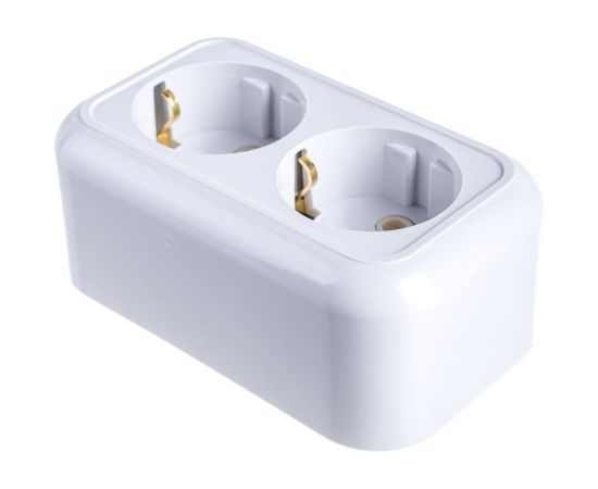 Розетка Кунцево-Электро ВАЛЕНТИНА открытой установки, с з/к двухместная РА16-826 5418 