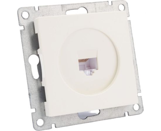 Компьютерная одноместная розетка UNIVersal серия афина, с/у, 1а, rj45, слоновая кость ivory еврослот A0051-I 