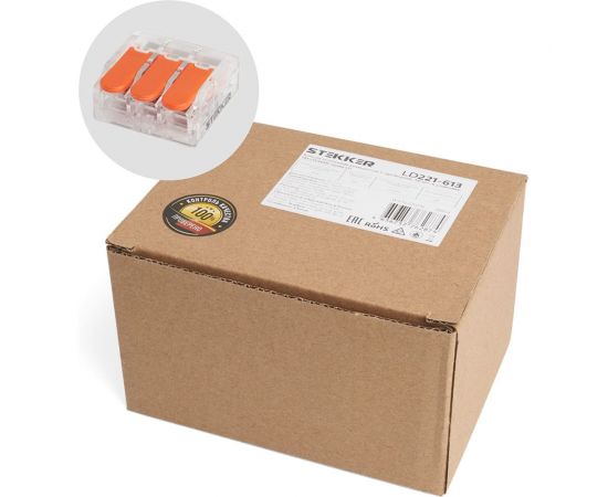 Универсальная компактная 3-проводная клемма STEKKER LD221-613 39864 