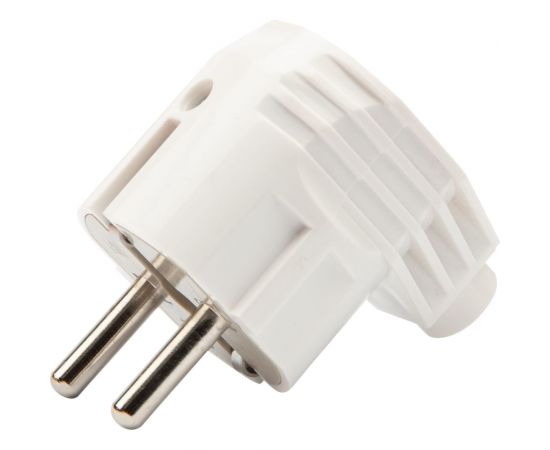 Угловая вилка REXANT Евро с заземлением 16А белая 11-8954 