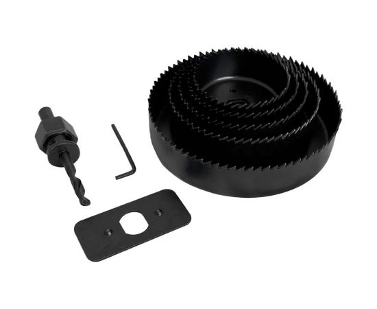 Набор кольцевых пил по дереву 64-127 мм, 8 предметов vertextools 0282-8 – изображение 3