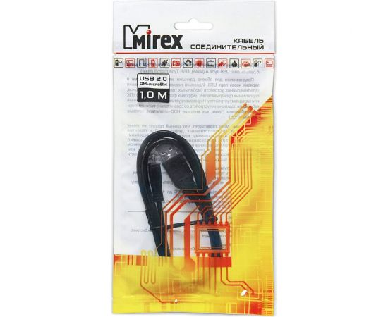Соединительный кабель Mirex usb 2.0 am-microbm 1 метр, двойной экран 13700-AMICR10B – изображение 2