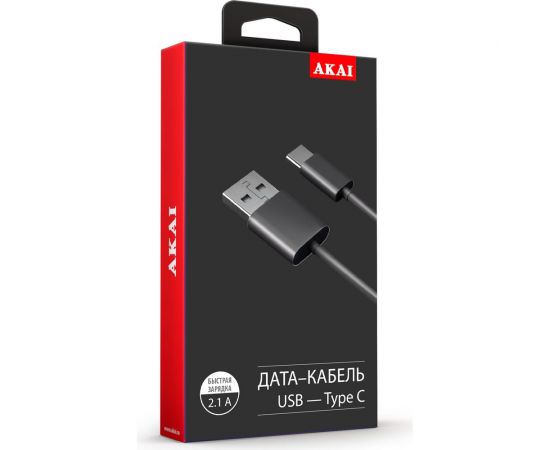 Дата-кабель AKAI Type-C TPE черный CE-465B – изображение 2