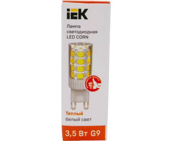 Светодиодная лампа IEK corn капсула 3,5вт 230в 3000к керамика g9 LLE-CORN-4-230-30-G9 – изображение 4