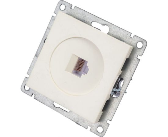 Компьютерная одноместная розетка UNIVersal серия афина, с/у, 1а, rj45, слоновая кость ivory еврослот A0051-I – изображение 4