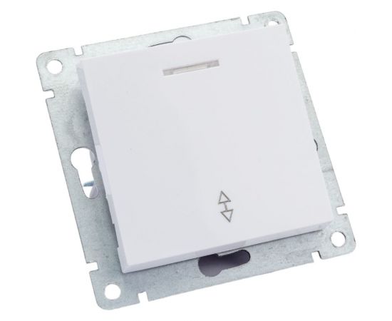 Проходной одноклавишный выключатель UNIVersal с подсветкой серия афина , с/у, 10а, 220в, белый еврослот A0125 – изображение 4