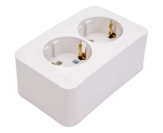 2-ая наружная розетка Schneider Electric Blanca Белый, с заземлением, со шторками, 16А, 250В, изолированная SE BLNRA011211 – изображение 3