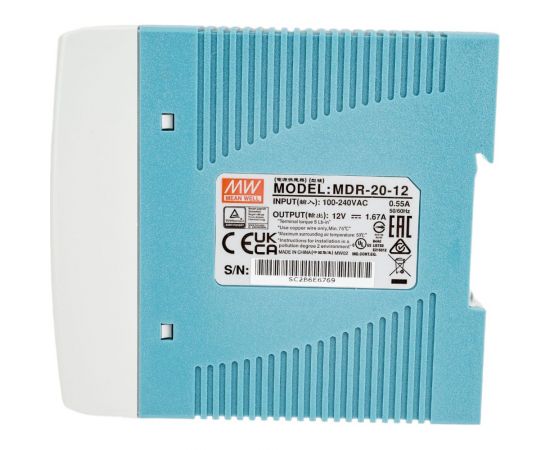 Источник питания Mean Well AC/DC MDR-20-12 20Вт Т00249981 – изображение 3