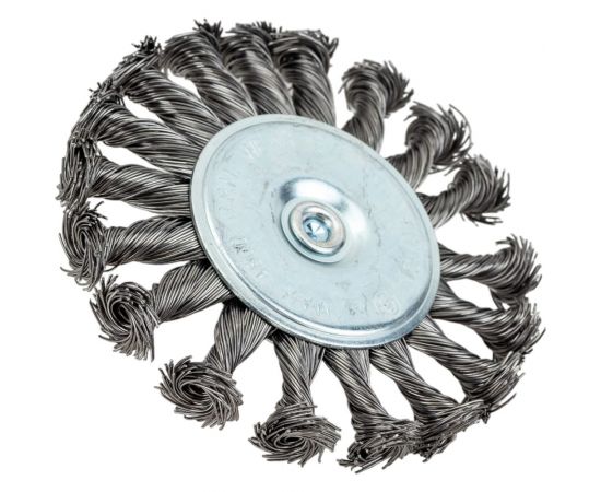Дисковая прямая корщетка со шпилькой, стальная витая проволока 100 мм КУРС 38474 – изображение 4