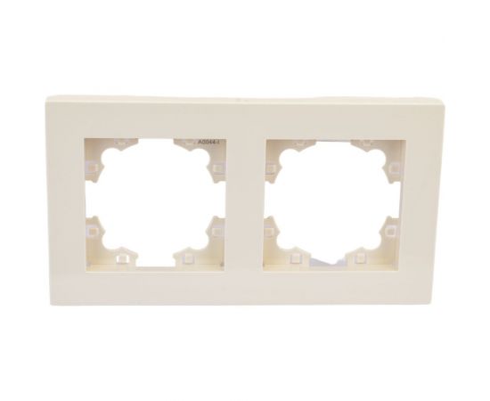 Двухместная горизонтальная рамка UNIVersal серия афина слоновая кость ivory еврослот A0044-I – изображение 4