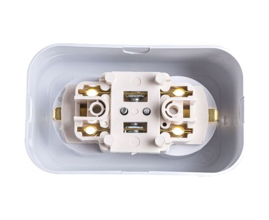 Розетка Кунцево-Электро ВАЛЕНТИНА открытой установки, с з/к двухместная РА16-826 5418 – изображение 2