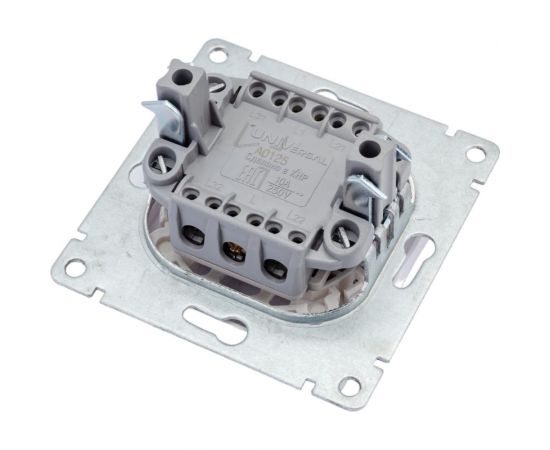 Проходной одноклавишный выключатель UNIVersal с подсветкой серия афина , с/у, 10а, 220в, белый еврослот A0125 – изображение 3