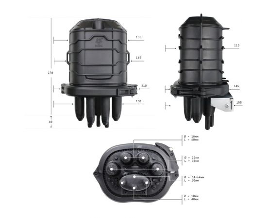 Оптическая тупиковая термоусаживаемая муфта KSC LIGHT PON ОМТ-КС M48 до 48 ОВ KSC-OMTKS-M48 – изображение 3