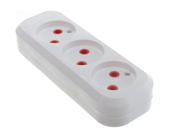 Колодка Navigator, NCA-BL01-03-X-WH, 3 гнезда, б/з, АБС пластик 61585 – изображение 3