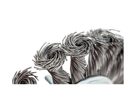 Дисковая прямая корщетка со шпилькой, стальная витая проволока 100 мм КУРС 38474 – изображение 3