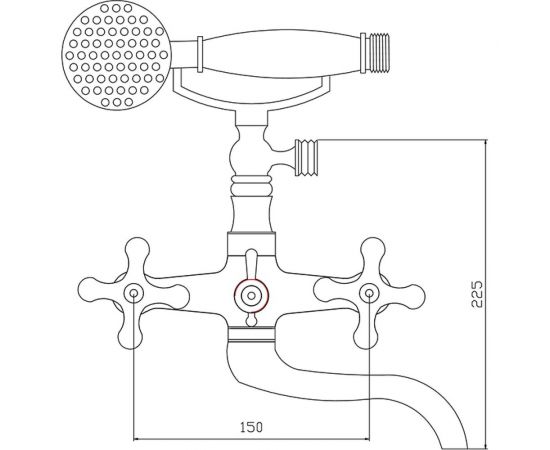 Смеситель для ванны СЛАВЕН с коротким литым изливом, переключатель флажковый, двуручный СЛ-ДВ-А30 – изображение 2