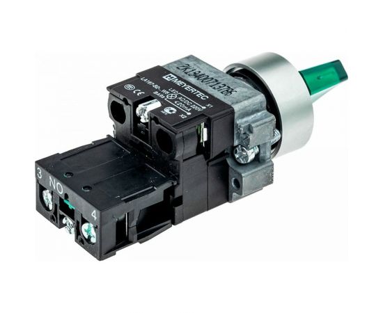 Переключатель MEYERTEC с LED подсветкой, 220V AC/ DC, зеленый, металл MTB2-BK3363 арт. 00000079375 – изображение 3