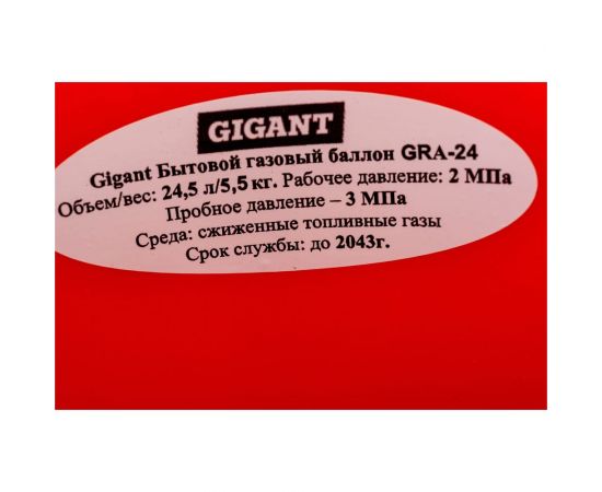 Композитный баллон для сжиженных газов 24.5 л (LPG/СУГ) Gigant GRA-24 – изображение 4