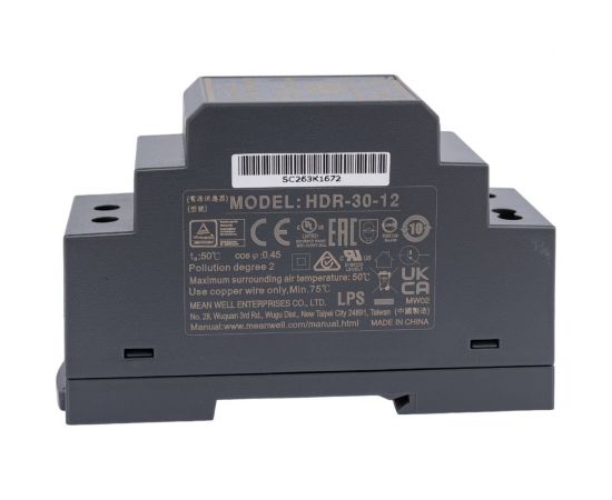 Источник питания Mean Well AC/DC HDR-30-12 Т02601696 – изображение 4