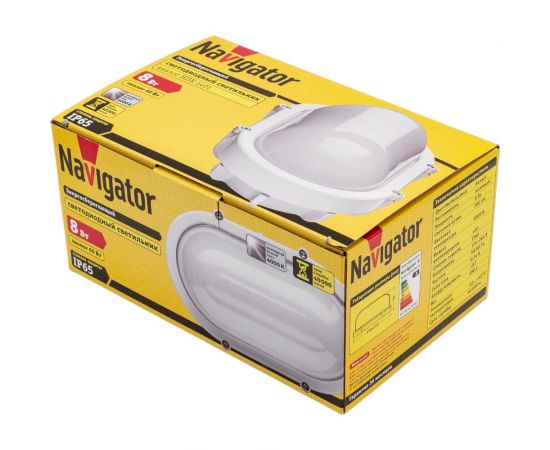 Влагозащищенный светильник Navigator 94 828 NBL-O1-8-4K-WH-IP65-LED аналог НПП 1401 белый овал 94828 – изображение 2