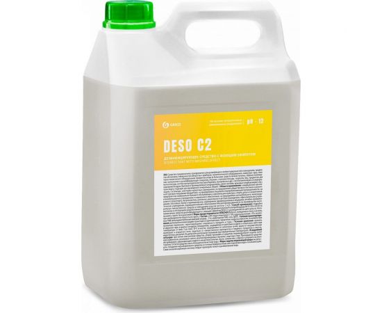Дезинфицирующее средство с моющим эффектом Grass на основе ЧАС DESO C2 канистра 550066 